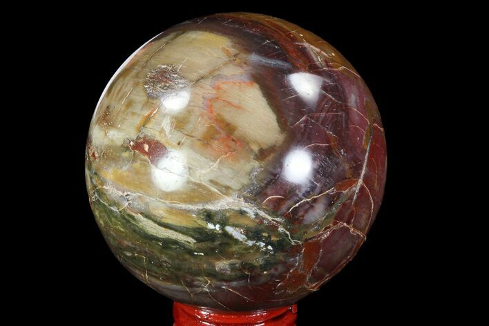 Colorful Petrified Wood Sphere - Madagascar #82733